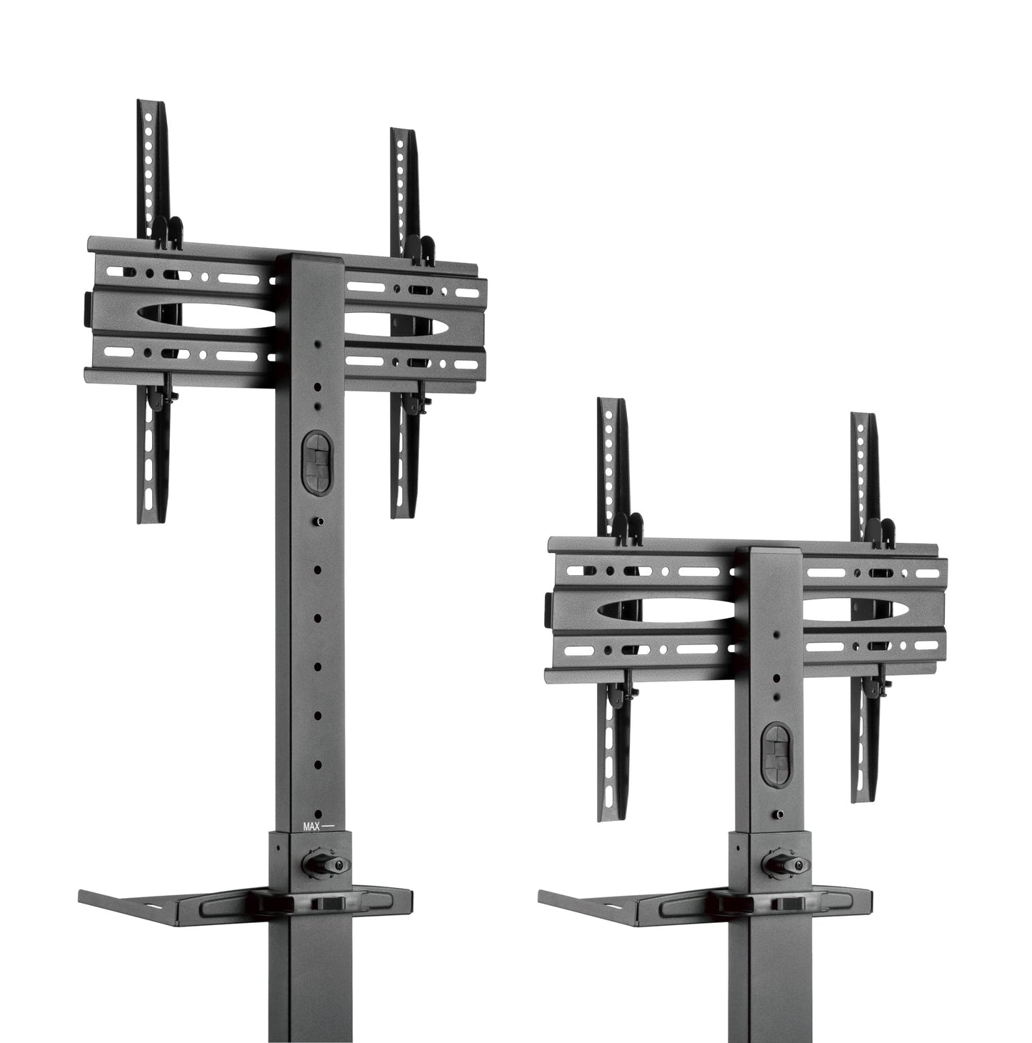 ProperAV Mobile TV Trolley Stand with Wheels for 32"–55" Screens | Adjustable Height VESA TV Cart