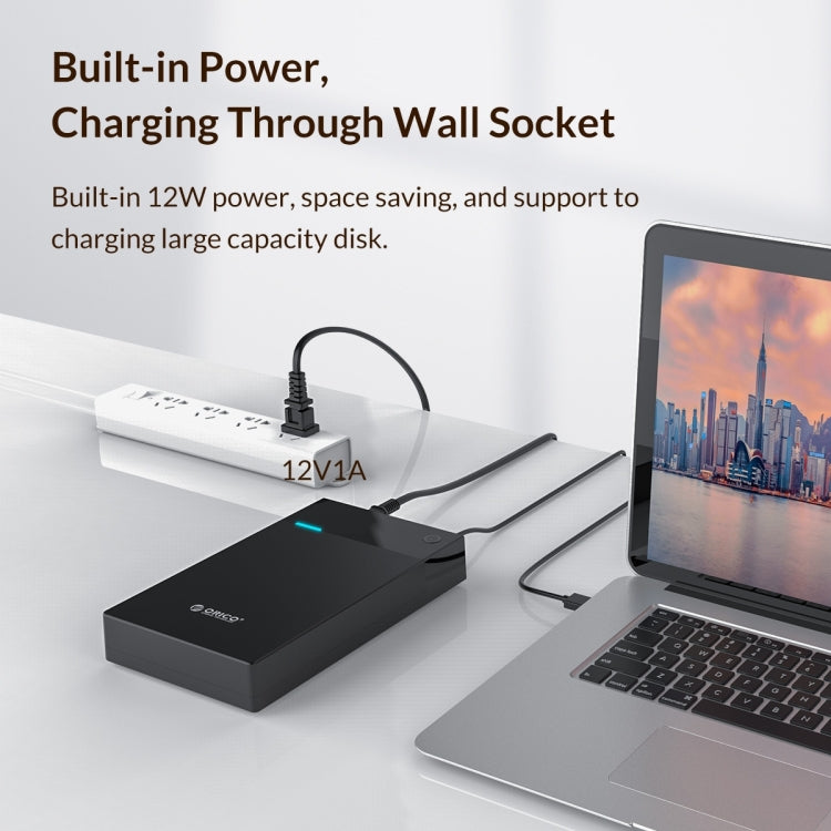 ORICO 3599U3 2.5 / 3.5 inch Portable USB3.0 Hard-Drive Enclosure, US Plug (Black)