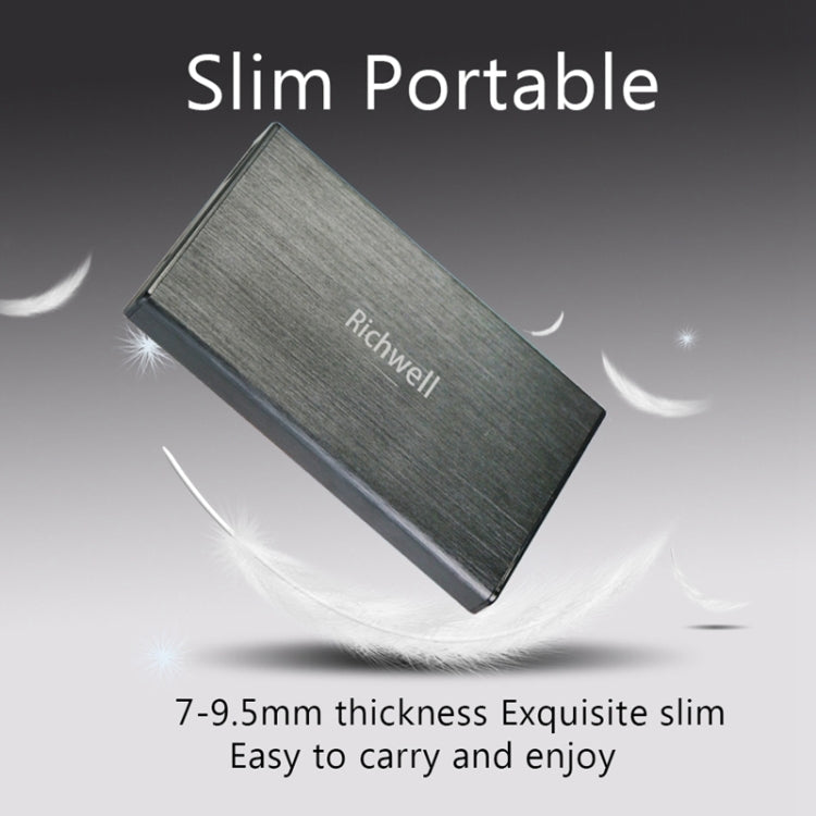 Ric Richwell 2TB Portable External Hard Drive | 2.5" SATA | USB 3.0 | Windows, Mac & Linux | Plug & Play