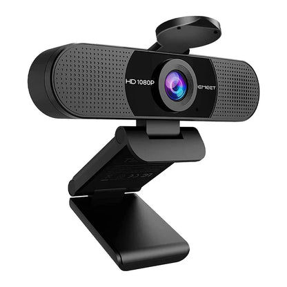 1080P Full HD USB Webcam | Dual Noise-Canceling Microphones | Wide-Angle Auto Focus Webcam with Privacy Cover