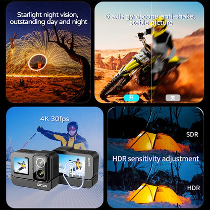 4K Dual-Lens Action Camera with Night Vision & Power Stick | Anti-Shake WiFi Sports Camera