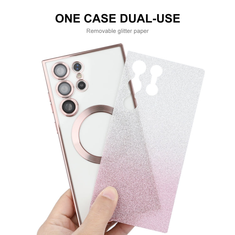 ENKAY Hat-Prince Magnetic Glitter Plated TPU Case for Samsung Galaxy S25 Ultra 5G with Lens Film | Golden