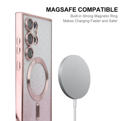 ENKAY Hat-Prince Magnetic Glitter Plated TPU Case for Samsung Galaxy S25 Ultra 5G with Lens Film | Golden