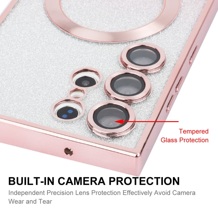 ENKAY Hat-Prince Magnetic Glitter Plated TPU Case for Samsung Galaxy S25 Ultra 5G with Lens Film | Golden