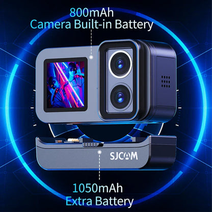 4K Dual-Lens Action Camera with Night Vision & Power Stick | Anti-Shake WiFi Sports Camera