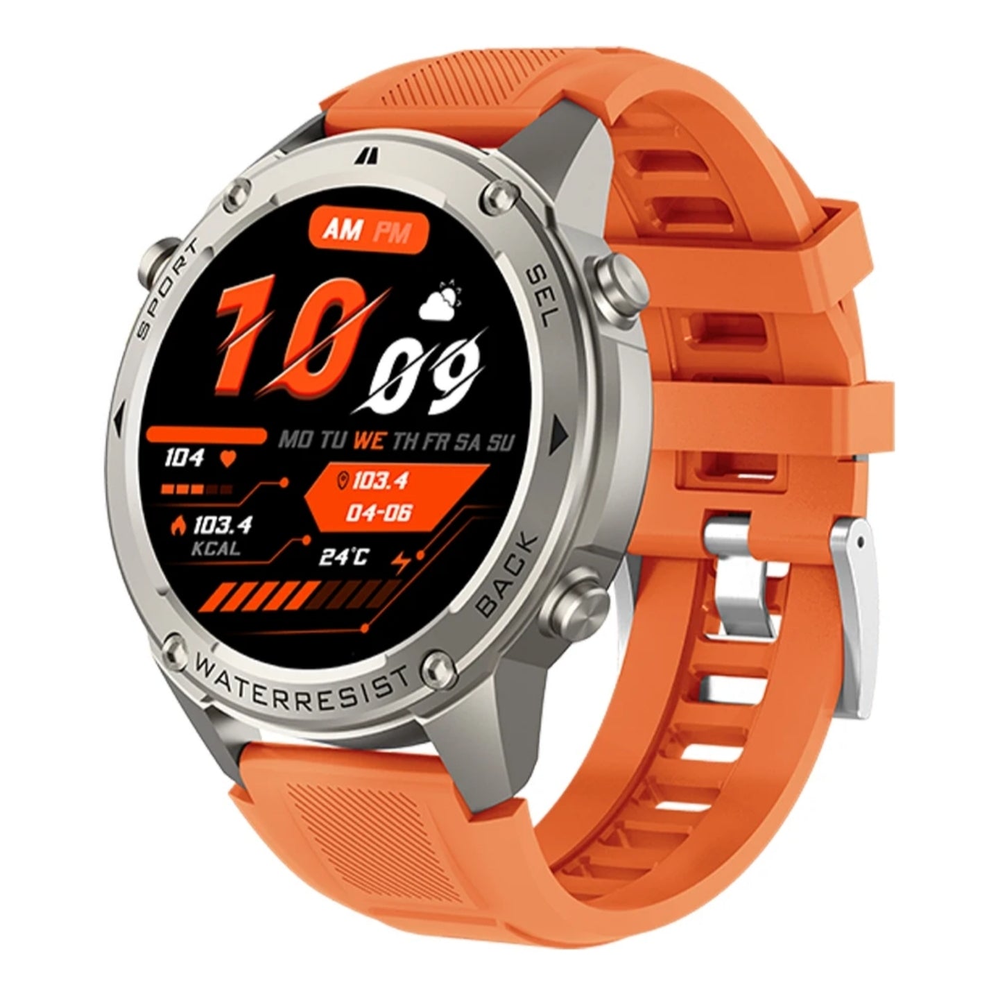 Bardman TrainorX Smartwatch | 1.43" AMOLED | Dual-Freq GPS | 170+ Sports | 5ATM | 30-Day Battery | Orange