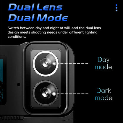 4K Dual-Lens Action Camera with Night Vision & Power Stick | Anti-Shake WiFi Sports Camera