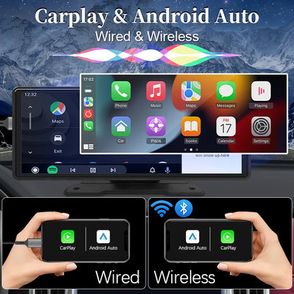 Wireless Apple CarPlay & Android Auto Car Screen Display with Voice Control | 10.26”