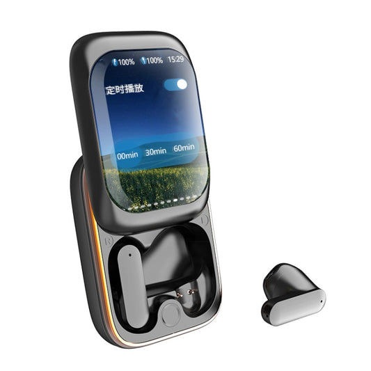 IB G9 Slider Bluetooth Earbuds | Smart Touch Colour Screen Case | HIFI 13mm | APP Control | Black