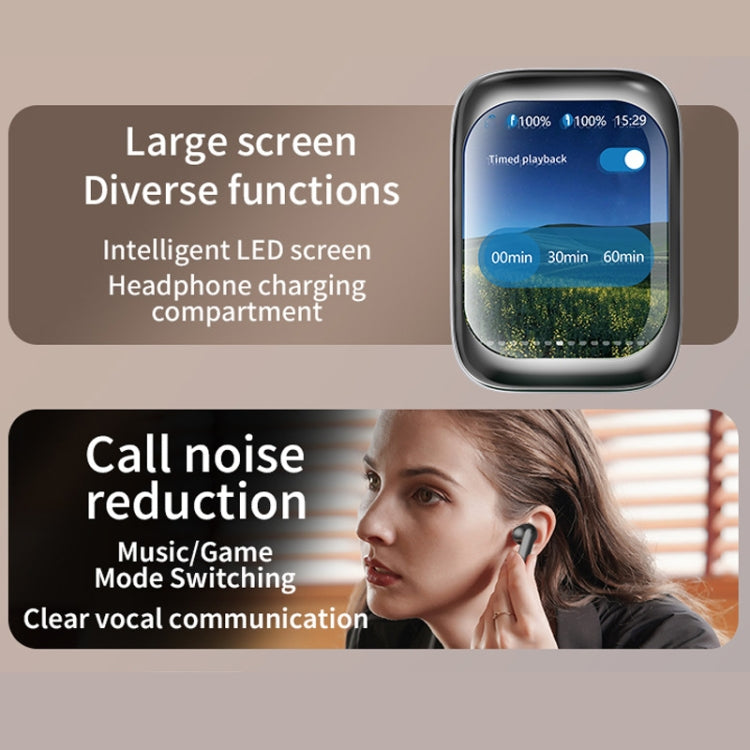 IB G9 Slider Bluetooth Earbuds | Smart Touch Colour Screen Case | HIFI 13mm | APP Control | Black