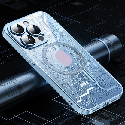 Magnetic Clear Shockproof iPhone Case – Electroplated Finish, Wireless Charging Compatible
