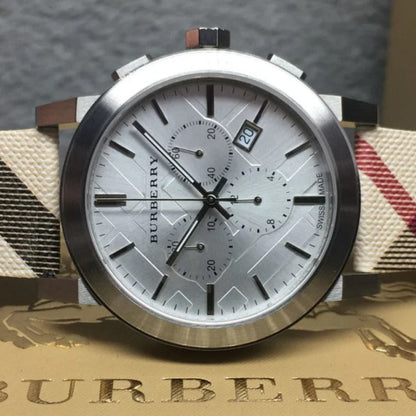 Burberry BU9357 The City Men's Watch | Multicolour Strap | Silver Dial | Quartz | Stainless Steel