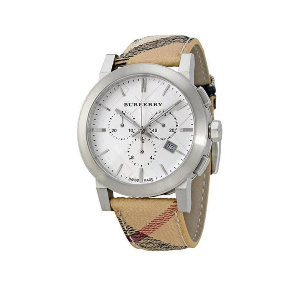 Burberry BU9357 The City Men's Watch | Multicolour Strap | Silver Dial | Quartz | Stainless Steel