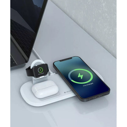 Devia 15W Triple Wireless Magnetic Charging Pad | iPhone, AirPods & Apple Watch | Qi Compatible