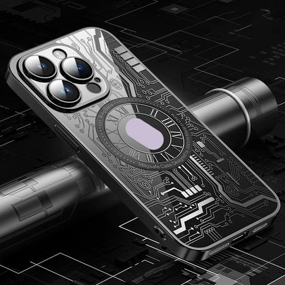 Magnetic Clear Shockproof iPhone Case – Electroplated Finish, Wireless Charging Compatible