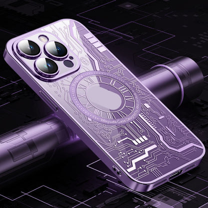 Magnetic Clear Shockproof iPhone Case – Electroplated Finish, Wireless Charging Compatible