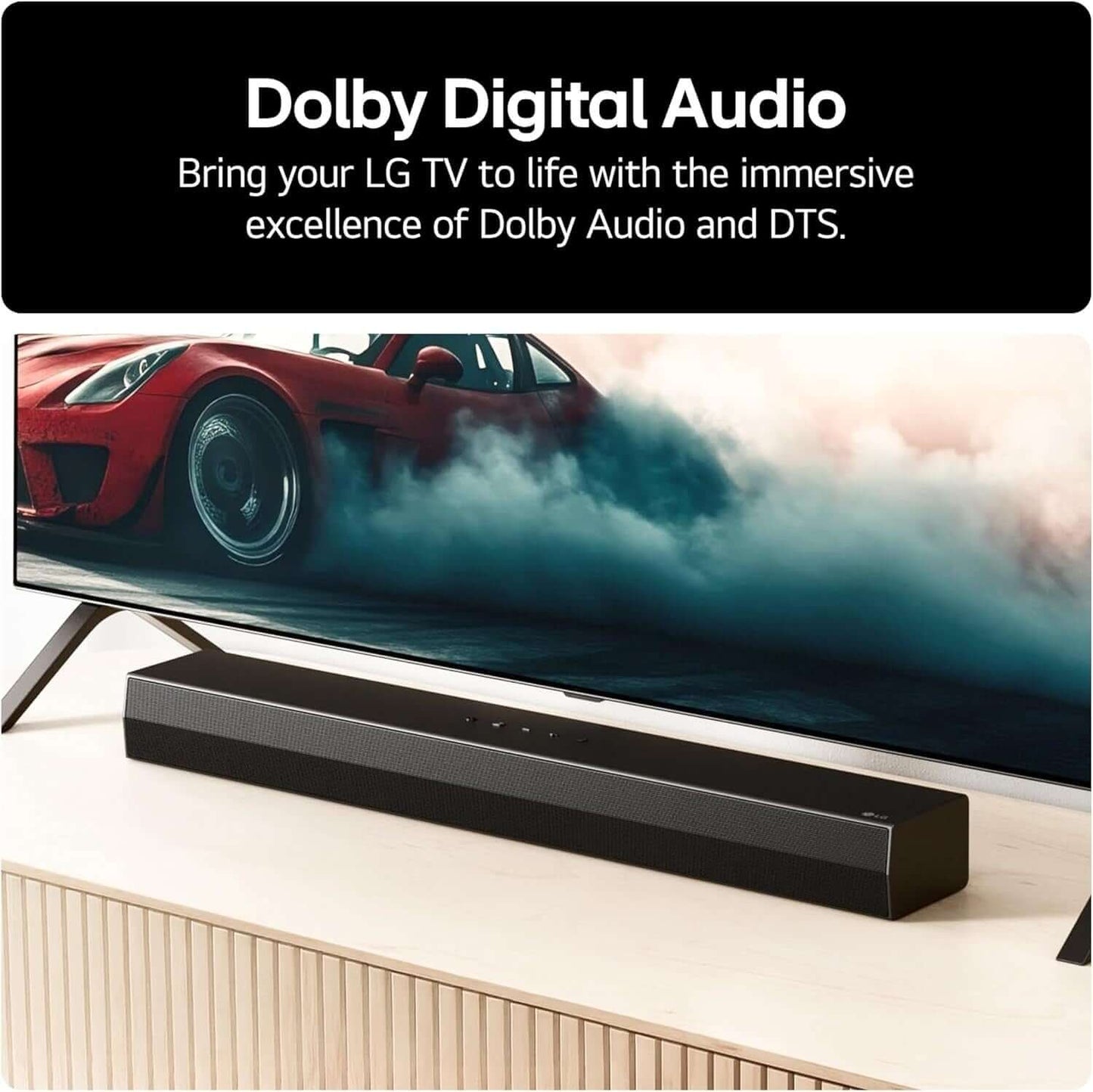 LG US20A SOUNDBAR 2.0 WIRELESS BLUETOOTH 5.3 COMPACT 50W RMS HDMI USB PORT BLACK