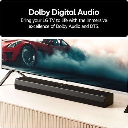 LG US20A SOUNDBAR 2.0 WIRELESS BLUETOOTH 5.3 COMPACT 50W RMS HDMI USB PORT BLACK
